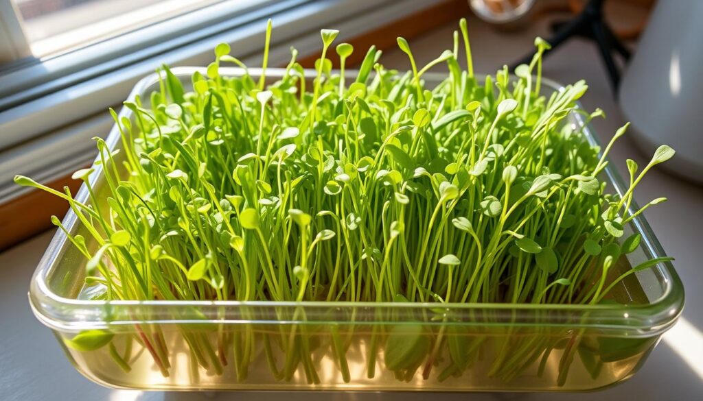 Bottom watering microgreens