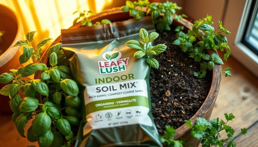 Indoor herb gardening soil mix