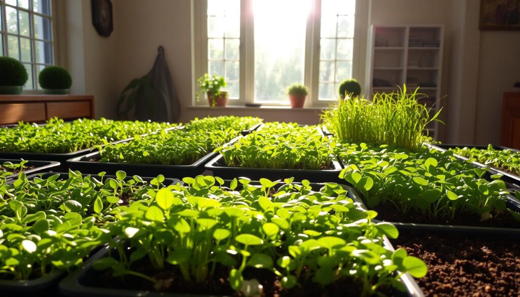 Microgreen cultivation sunlight