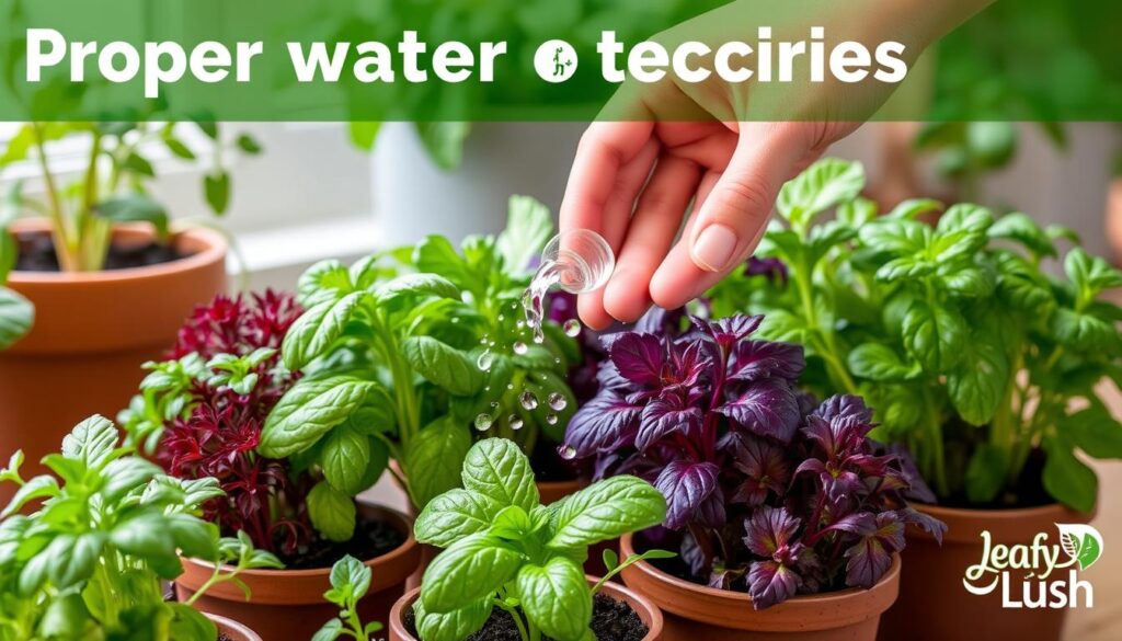 Proper watering techniques for herbs