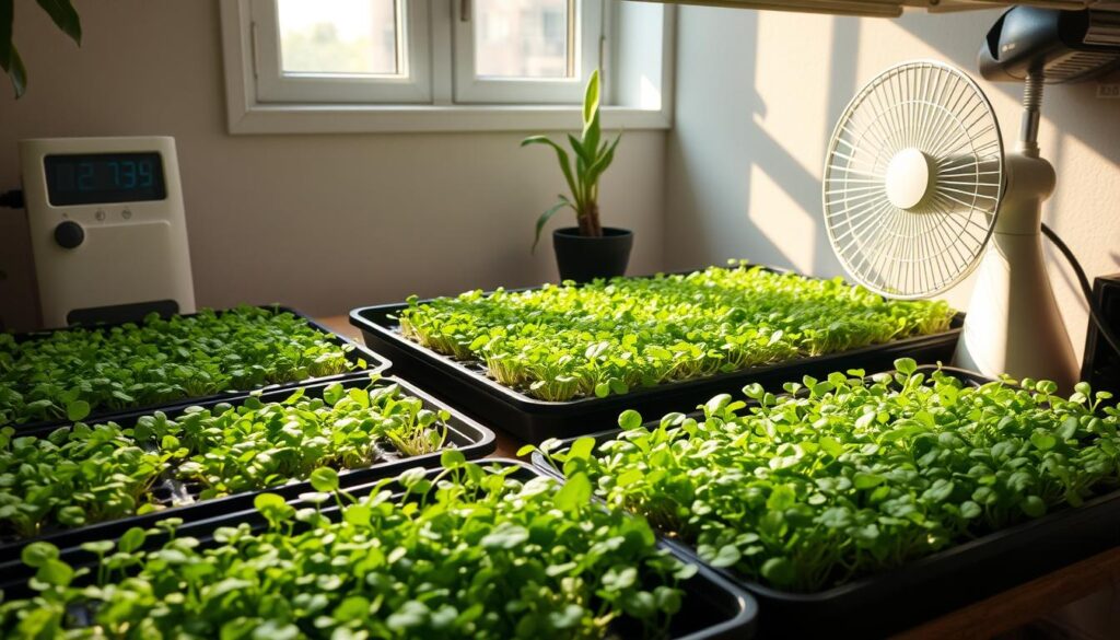 Temperature management for microgreens