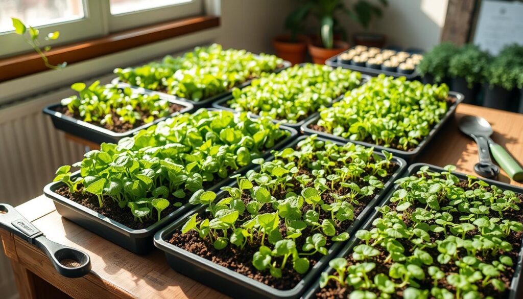 indoor microgreen gardening with natural light